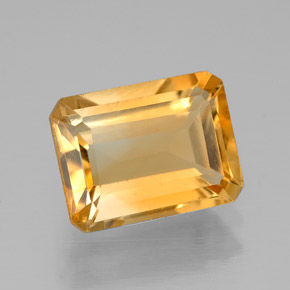 2.06캐럿 천연 골든 옐로우 시트린, 에메랄드 컷, 8.9×6.8 mm, VVS-VS