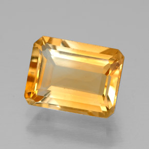 2.06캐럿 천연 골든 옐로우 시트린, 에메랄드 컷, 8.9×6.8 mm, VVS-VS