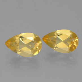 캐럿 천연 골든 옐로우 시트린 보석, 배 모양, 7.8×5.1 mm, VVS-VS