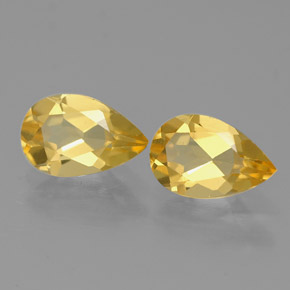 캐럿 천연 골든 옐로우 시트린 보석, 배 모양, 7.8×5.1 mm, VVS-VS