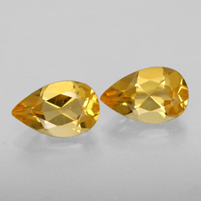 캐럿 천연 골든 옐로우 시트린 보석, 배 모양, 8×5.1 mm, VVS-VS