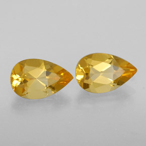캐럿 천연 골든 옐로우 시트린 보석, 배 모양, 8×5.1 mm, VVS-VS