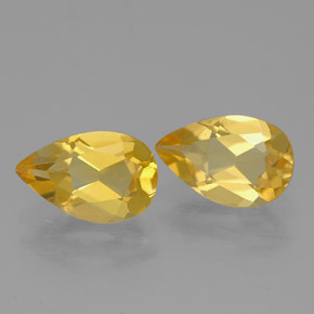캐럿 천연 골든 옐로우 시트린 보석, 배 모양, 7.9×5.1 mm, VVS-VS
