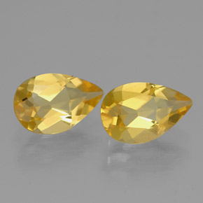 캐럿 천연 골든 옐로우 시트린 보석, 배 모양, 7.9×5.1 mm, VVS-VS