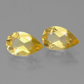 캐럿 천연 골든 옐로우 시트린 보석, 배 모양, 7.9×5.1 mm, VVS-VS