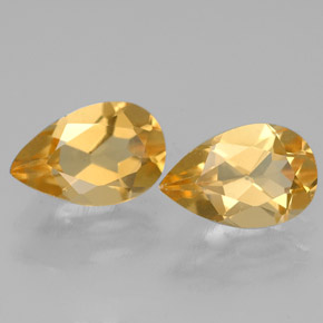캐럿 천연 골든 옐로우 시트린 보석, 배 모양, 7.9×5.1 mm, VVS-VS