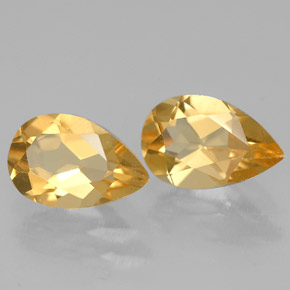 캐럿 천연 골든 옐로우 시트린 보석, 배 모양, 7.9×5.1 mm, VVS-VS