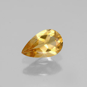 0.66캐럿 천연 골든 옐로우 시트린, 배 모양, 8×5.1 mm, VVS-VS
