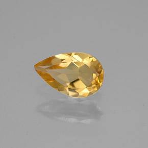 0.62캐럿 천연 골든 옐로우 시트린, 배 모양, 7.8×4.9 mm, VVS