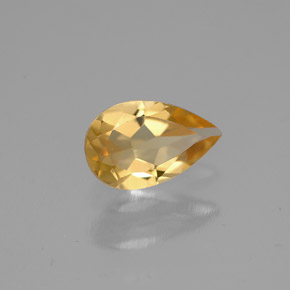 0.62캐럿 천연 골든 옐로우 시트린, 배 모양, 7.8×4.9 mm, VVS