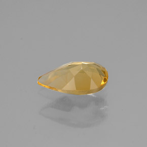 0.62캐럿 천연 골든 옐로우 시트린, 배 모양, 7.8×4.9 mm, VVS