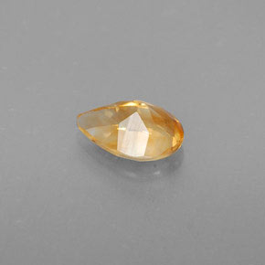 0.78캐럿 천연 골든 옐로우 시트린, 배 모양, 7.9×5.1 mm, VS