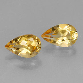 캐럿 천연 골든 옐로우 시트린 보석, 배 모양, 8.2×5.2 mm, VVS-VS