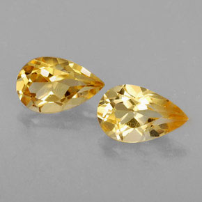 캐럿 천연 골든 옐로우 시트린 보석, 배 모양, 8.2×5.2 mm, VVS-VS
