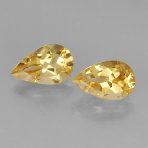 캐럿 천연 골든 옐로우 시트린 보석, 배 모양, 8.1×5.1 mm, VVS