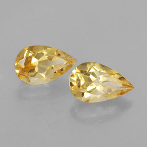 캐럿 천연 골든 옐로우 시트린 보석, 배 모양, 8.1×5.1 mm, VVS