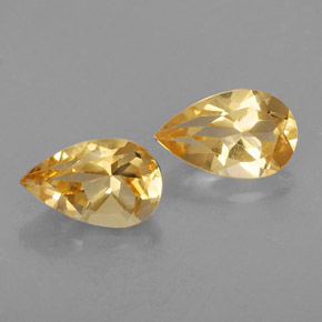 캐럿 천연 골든 옐로우 시트린 보석, 배 모양, 8.1×5.1 mm, VVS