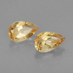 캐럿 천연 골든 옐로우 시트린 보석, 배 모양, 8.1×5.1 mm, VVS