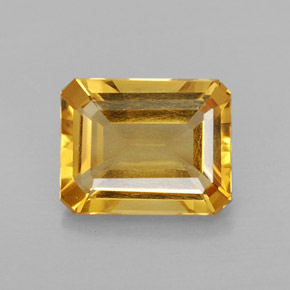 1.94캐럿 천연 골든 옐로우 시트린, 에메랄드 컷, 9×7.1 mm, VS