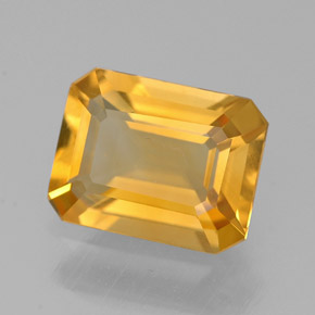 1.90캐럿 천연 골든 옐로우 시트린, 에메랄드 컷, 9×7 mm, VVS-VS