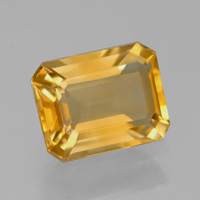 2.03캐럿 천연 골든 옐로우 시트린, 에메랄드 컷, 8.8×6.9 mm, VVS-VS