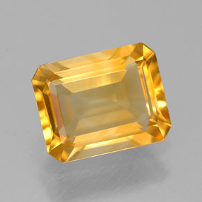 1.85캐럿 천연 골든 옐로우 시트린, 에메랄드 컷, 8.9×7 mm, VVS-VS
