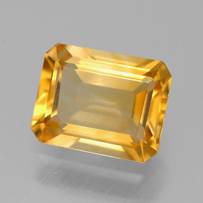 1.85캐럿 천연 골든 옐로우 시트린, 에메랄드 컷, 8.9×7 mm, VVS-VS