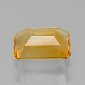 1.85캐럿 천연 골든 옐로우 시트린, 에메랄드 컷, 8.9×7 mm, VVS-VS
