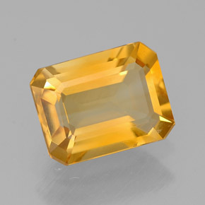1.90캐럿 천연 골든 옐로우 시트린, 에메랄드 컷, 8.9×6.9 mm, VVS-VS