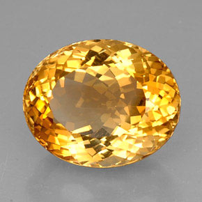 27.60캐럿 천연 옐로우 오렌지 시트린, 타원형 컷, 20.7×16.7 mm, VVS