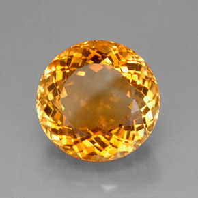 16.98캐럿 천연 옐로우 오렌지 시트린, 라운드 컷, 16.32 mm, VVS