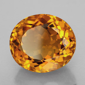 11.83캐럿 천연 옐로우 오렌지 시트린, 타원형 컷, 15.8×13.8 mm, IF