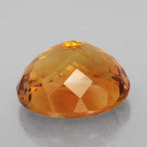 11.83캐럿 천연 옐로우 오렌지 시트린, 타원형 컷, 15.8×13.8 mm, IF
