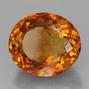 11.24캐럿 천연 옐로우 오렌지 시트린, 타원형 컷, 15.7×13.6 mm, VVS