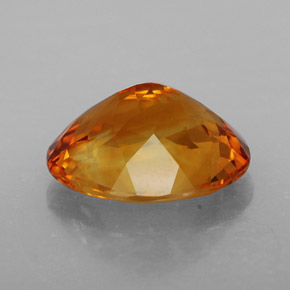 4.27캐럿 천연 옐로우 오렌지 시트린, 타원형 컷, 12.5×10.4 mm, VVS