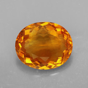 4.70캐럿 천연 옐로우 오렌지 시트린, 타원형 컷, 12.9×10.8 mm, VVS-VS