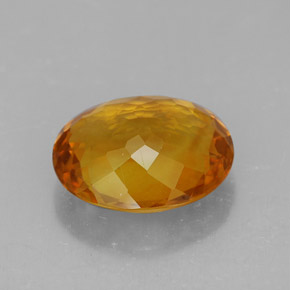 4.70캐럿 천연 옐로우 오렌지 시트린, 타원형 컷, 12.9×10.8 mm, VVS-VS