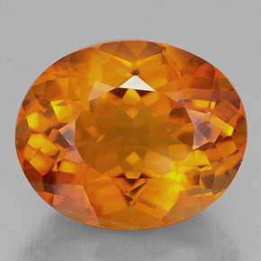 4.60캐럿 천연 옐로우 오렌지 시트린, 타원형 컷, 12.1×10 mm, VVS-VS