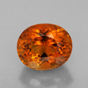 5.81캐럿 천연 옐로우 오렌지 시트린, 타원형 컷, 12×10.1 mm, VVS-VS