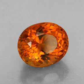 5.81캐럿 천연 옐로우 오렌지 시트린, 타원형 컷, 12×10.1 mm, VVS-VS