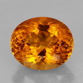 7.16캐럿 천연 옐로우 오렌지 시트린, 타원형 컷, 13.3×11.3 mm, IF