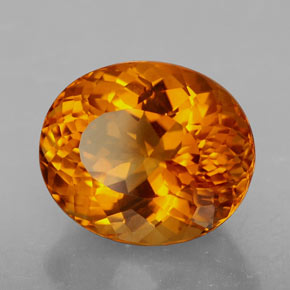 7.16캐럿 천연 옐로우 오렌지 시트린, 타원형 컷, 13.3×11.3 mm, IF