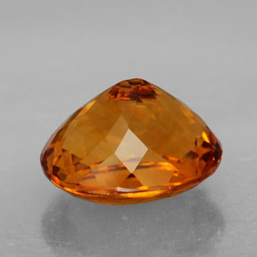 7.16캐럿 천연 옐로우 오렌지 시트린, 타원형 컷, 13.3×11.3 mm, IF