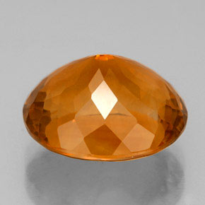 6.32캐럿 천연 옐로우 오렌지 시트린, 타원형 컷, 12.9×11.2 mm, VVS