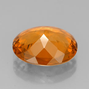 3.47캐럿 천연 옐로우 오렌지 시트린, 타원형 컷, 12.1×10.1 mm, VVS