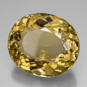 107.15캐럿 천연 레몬 시트린, 타원형 컷, 33.9×29.2 mm, IF
