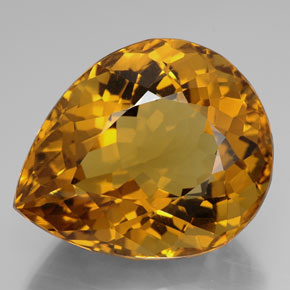 114.05캐럿 천연 레몬 시트린, 배 모양, 37.2×30.4 mm, IF