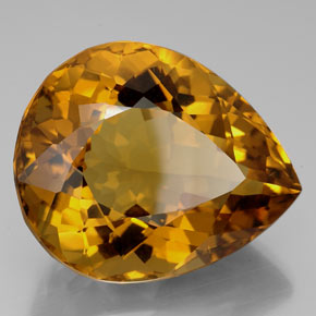 114.05캐럿 천연 레몬 시트린, 배 모양, 37.2×30.4 mm, IF
