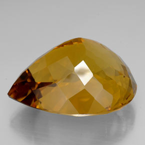114.05캐럿 천연 레몬 시트린, 배 모양, 37.2×30.4 mm, IF
