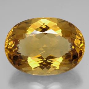 99.25캐럿 천연 레몬 시트린, 타원형 컷, 36.5×26.3 mm, IF